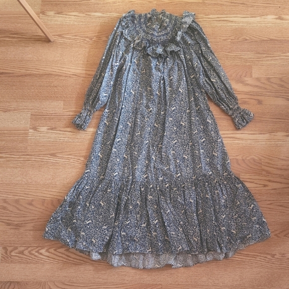 EUC Dôen Rosetta Dress In Prancing Fawn Floral, Size S RARE! - Picture 2 of 11